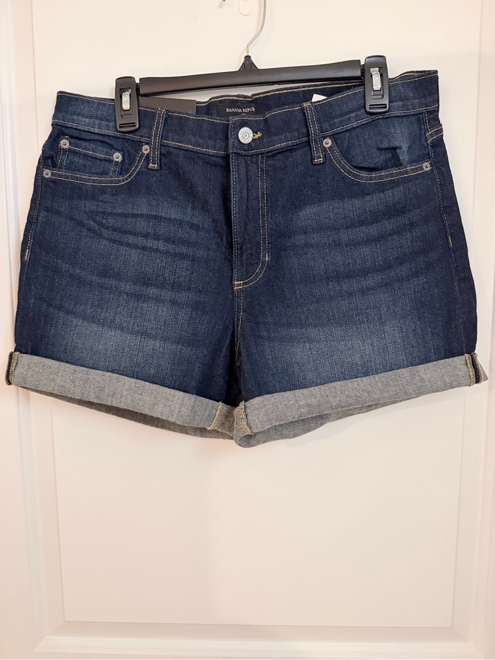 Banana Republic Dark Indigo Rolled Cuff Denim Shorts